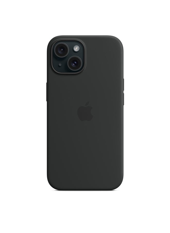 Apple - iPhone 15 Silicone Case with MagSafe - Black - Image 1