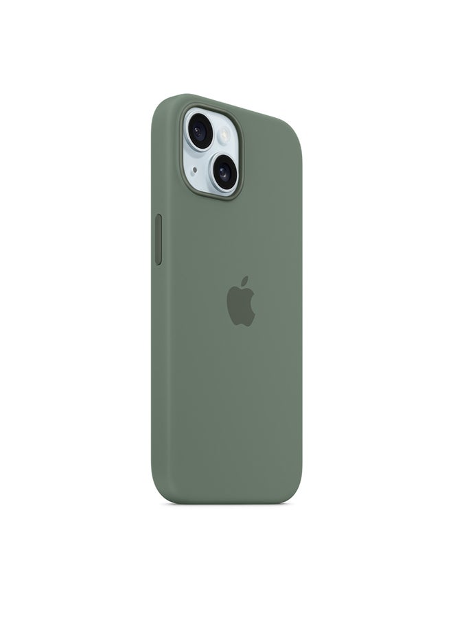Apple iPhone 15 Silicone Case with MagSafe - Cypress - Image 3