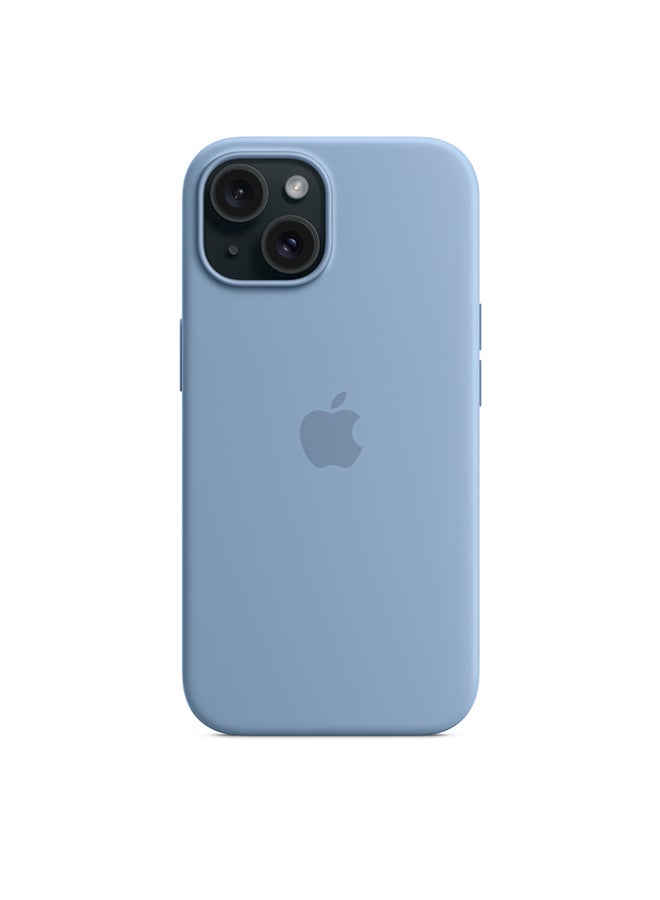Apple iPhone 15 Silicone Case with MagSafe - Winter Blue - Image 2
