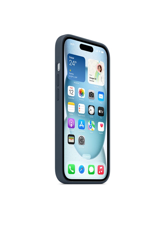Apple - iPhone 15 Silicone Case with MagSafe - Storm Blue - Image 1