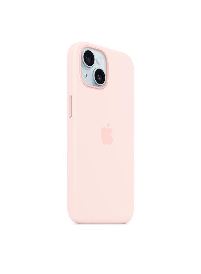 Apple - iPhone 15 Silicone Case with MagSafe - Light Pink - Image 1