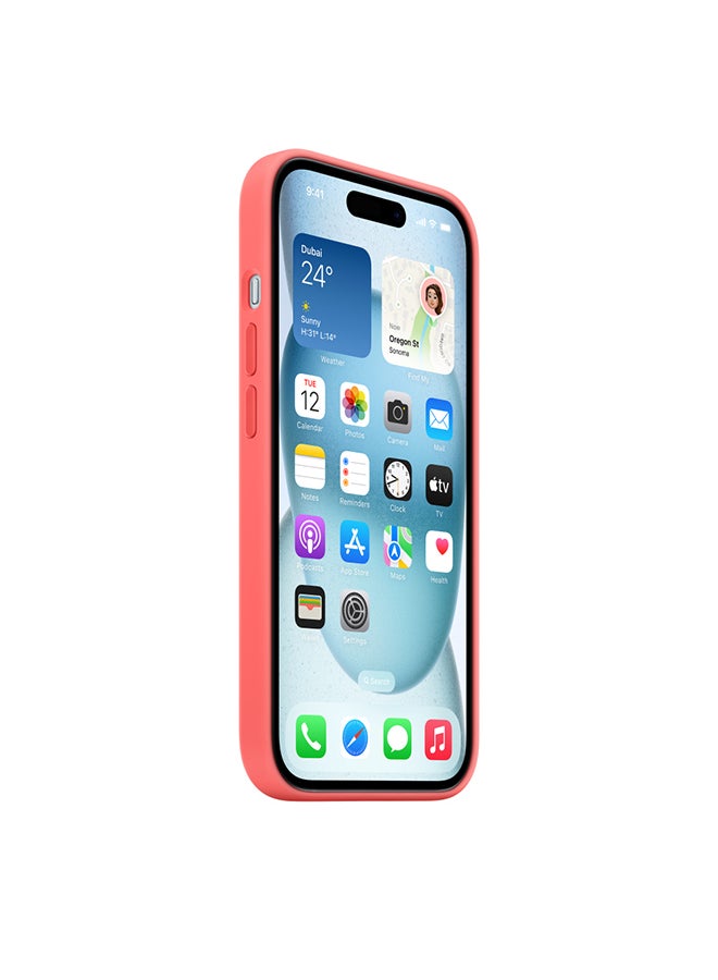 Apple - iPhone 15 Silicone Case with MagSafe - Guava - Image 1