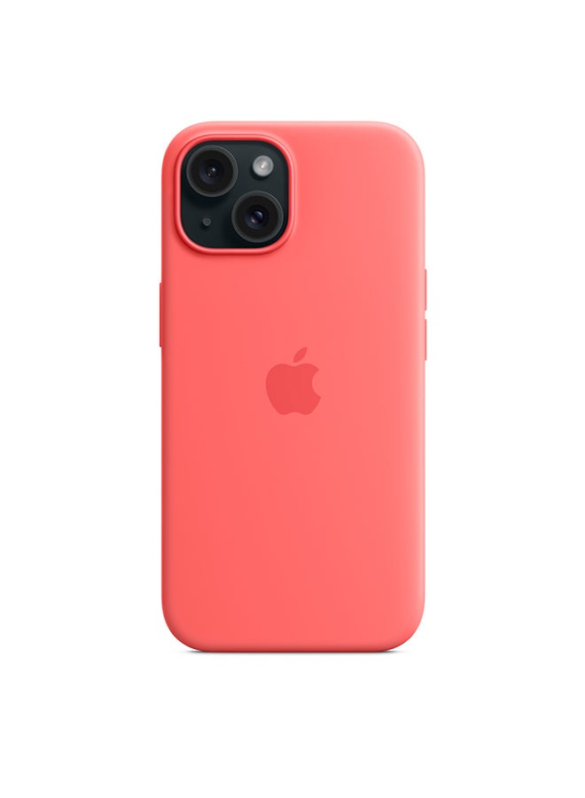 Apple - iPhone 15 Silicone Case with MagSafe - Guava - Image 1