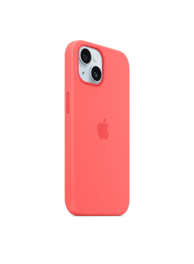 Apple - iPhone 15 Silicone Case with MagSafe - Guava - Image 1