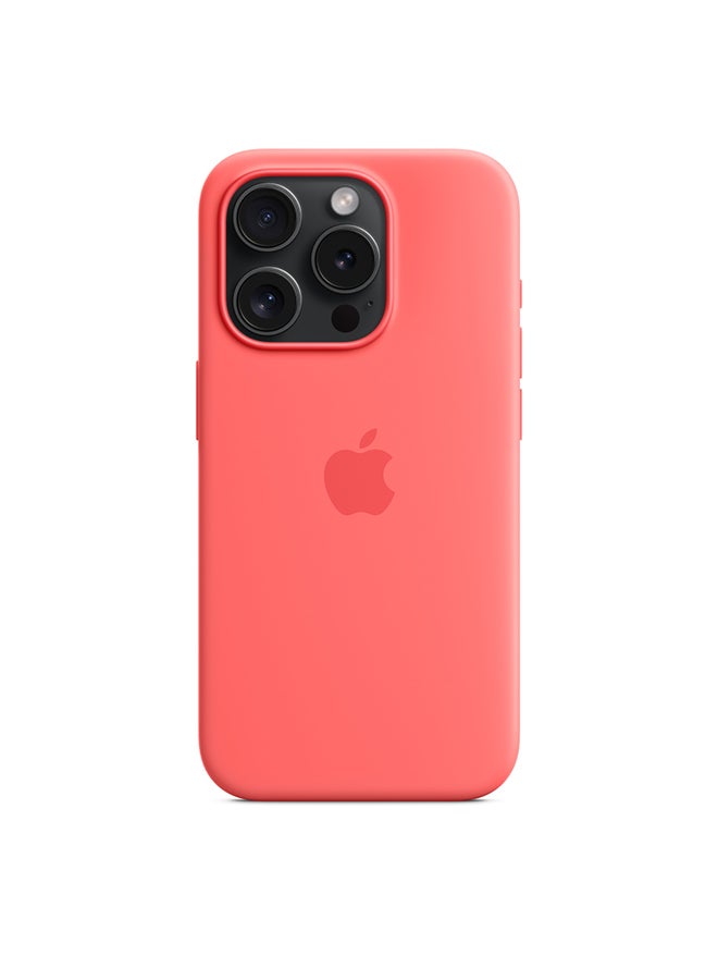 Apple iPhone 15 Pro Silicone Case with MagSafe - Guava - Image 1