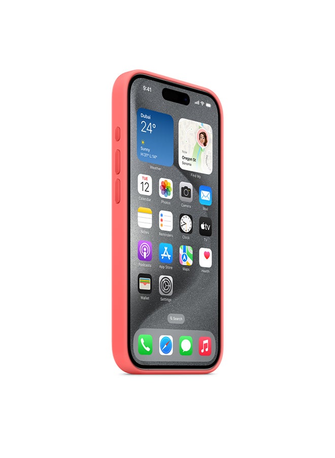 Apple iPhone 15 Pro Silicone Case with MagSafe - Guava - Image 3