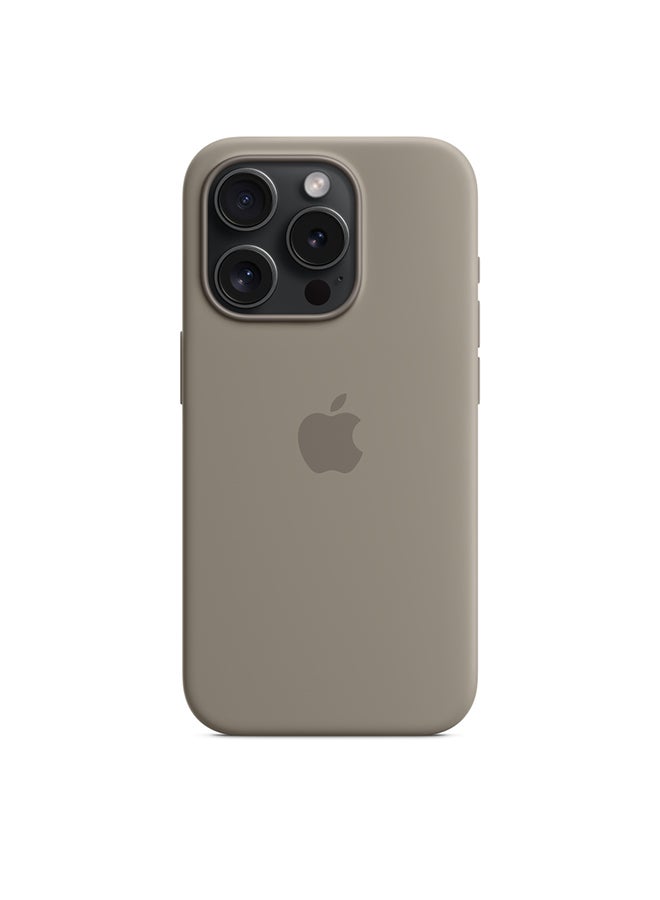 Apple - iPhone 15 Pro Max Silicone Case with MagSafe - Clay - Image 1