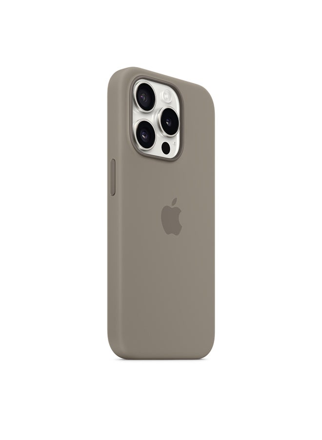 Apple - iPhone 15 Pro Max Silicone Case with MagSafe - Clay - Image 1