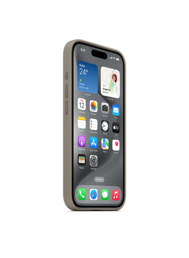 Apple - iPhone 15 Pro Max Silicone Case with MagSafe - Clay - Image 1
