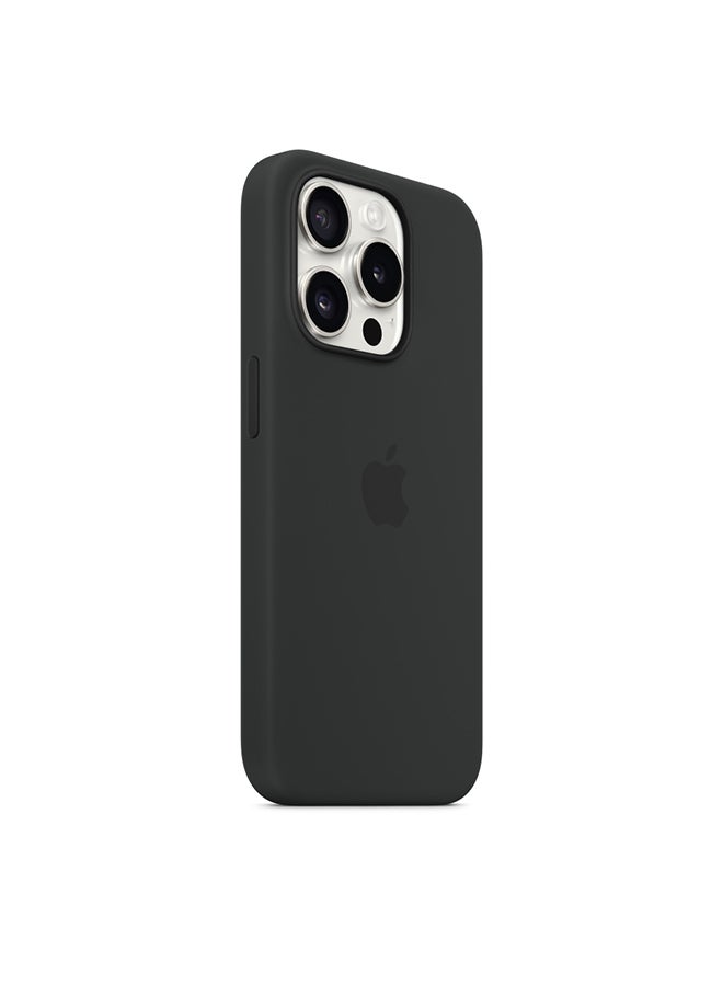 Apple - iPhone 15 Pro Silicone Case with MagSafe - Black - Image 1