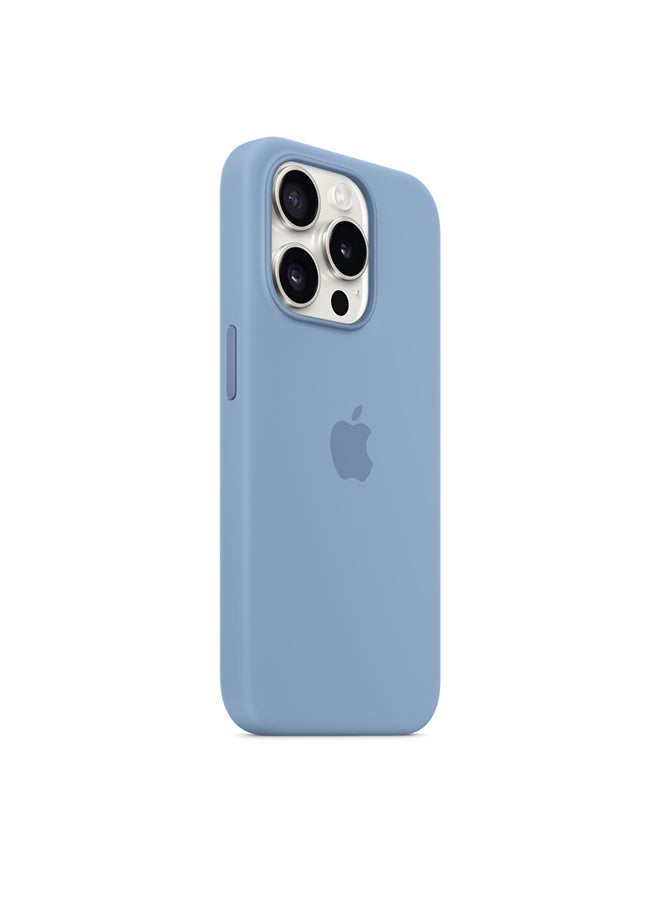 Apple - iPhone 15 Pro Silicone Case with MagSafe - Winter Blue - Image 1