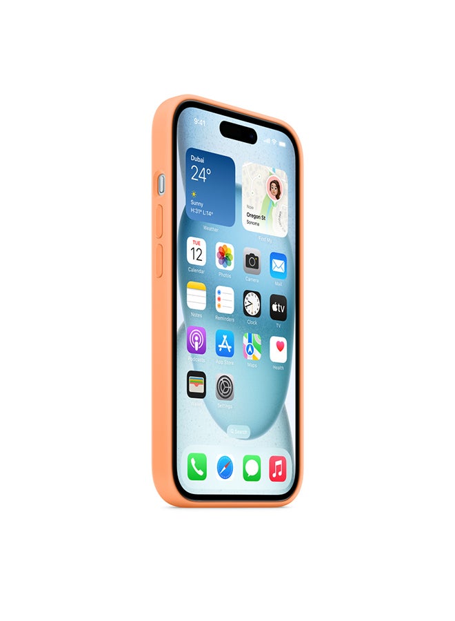 Apple - iPhone 15 Silicone Case with MagSafe - Orange Sorbet - Image 1