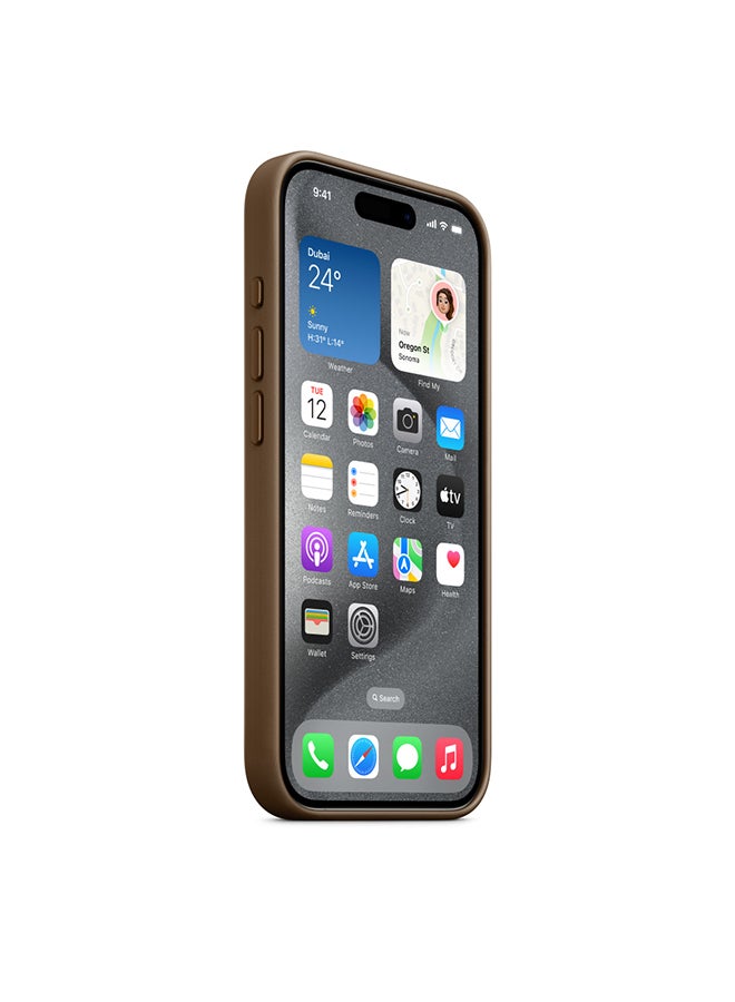 Apple iPhone 15 Pro FineWoven Case with MagSafe - Taupe - Image 3