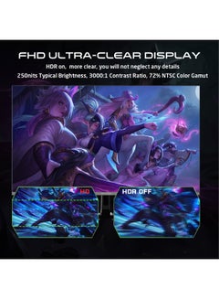 GameOn GOPS27180VA 27 inches, FHD (1920x1080) 180Hz, 0.5 ms, HDR, HDMI 2.0 Gaming Monitor - Adaptive Sync And G-Sync Compatible Fast VA Sleek Design Black  - Image 3