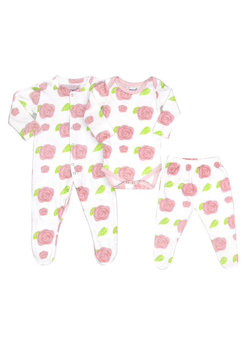 Moon Organic Baby 3 In 1 Gift Set Romper Body Suit Jogger For 9-12 Months  - Image 1