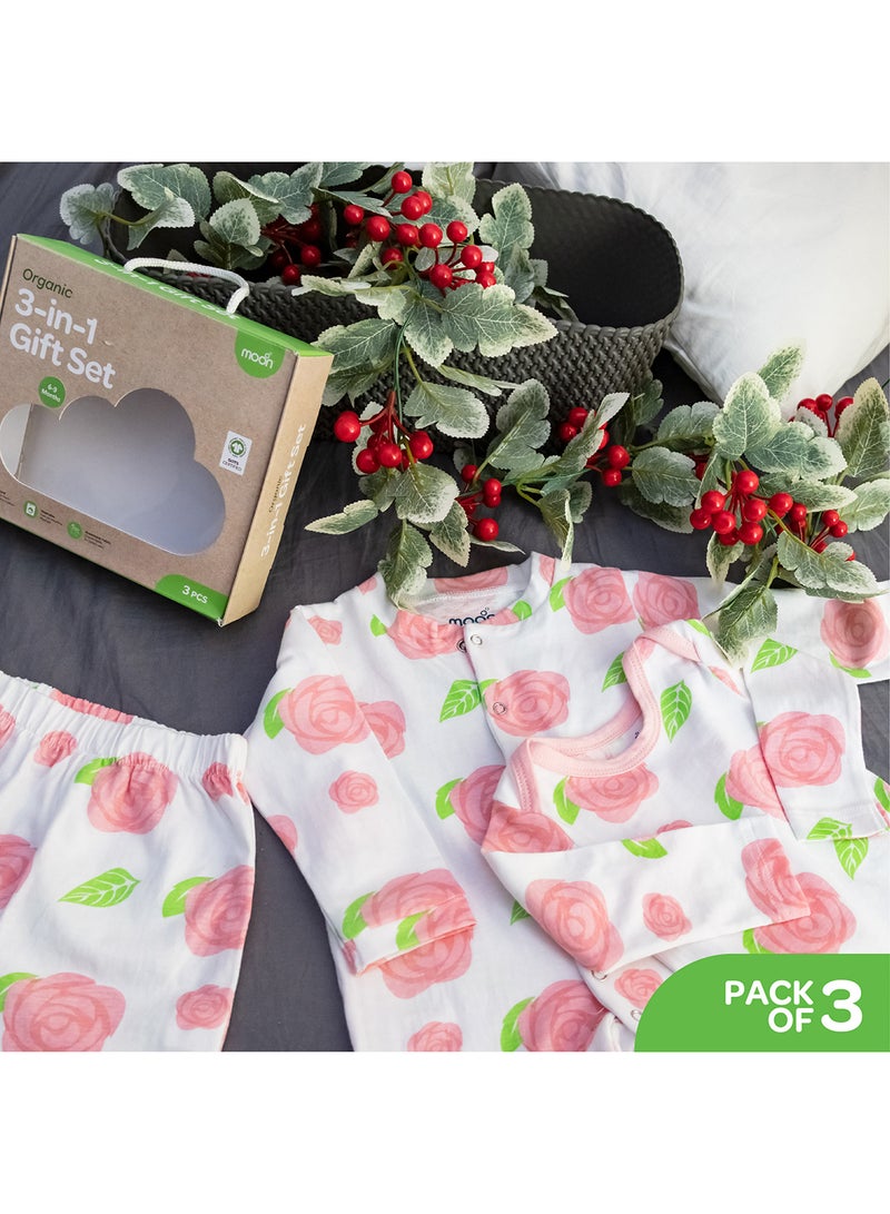 Moon Organic Baby 3 In 1 Gift Set Romper Body Suit Jogger For 9-12 Months  - Image 3