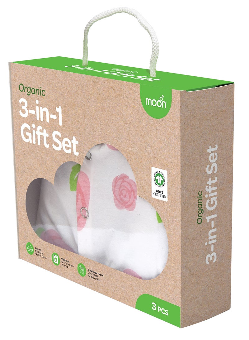 Moon Organic Baby 3 In 1 Gift Set Romper Body Suit Jogger For 9-12 Months  - Image 2