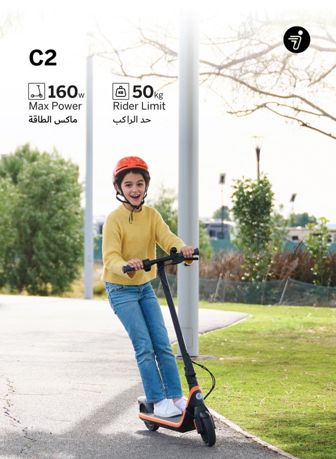 ninebot - Segway C2 Kids Electric Scooter, Three Speed Modes 16 km/h Fast Scooter, 11 km Long Range & 150W Powerful Motor,  RGB Lights & Bluetooth Speaker, 50 kg Rider Limit Kids Scooter - Image 1