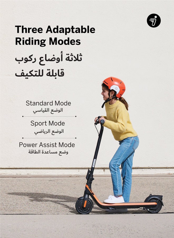 ninebot - Segway C2 Kids Electric Scooter, Three Speed Modes 16 km/h Fast Scooter, 11 km Long Range & 150W Powerful Motor,  RGB Lights & Bluetooth Speaker, 50 kg Rider Limit Kids Scooter - Image 1