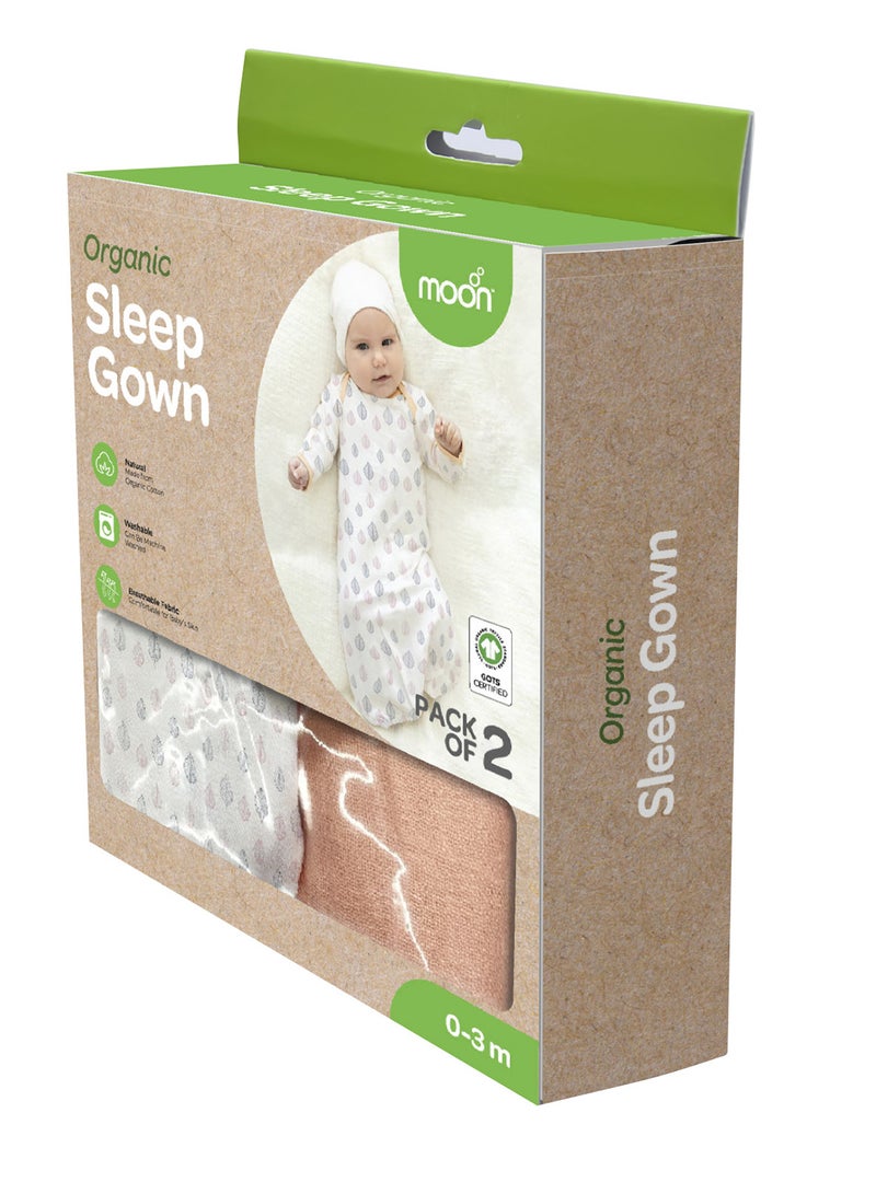 Moon Sleep Gowns Pack Of 2 Full Sleeves Foldover Cuffs With Elastic Bottom Hem - Image 2