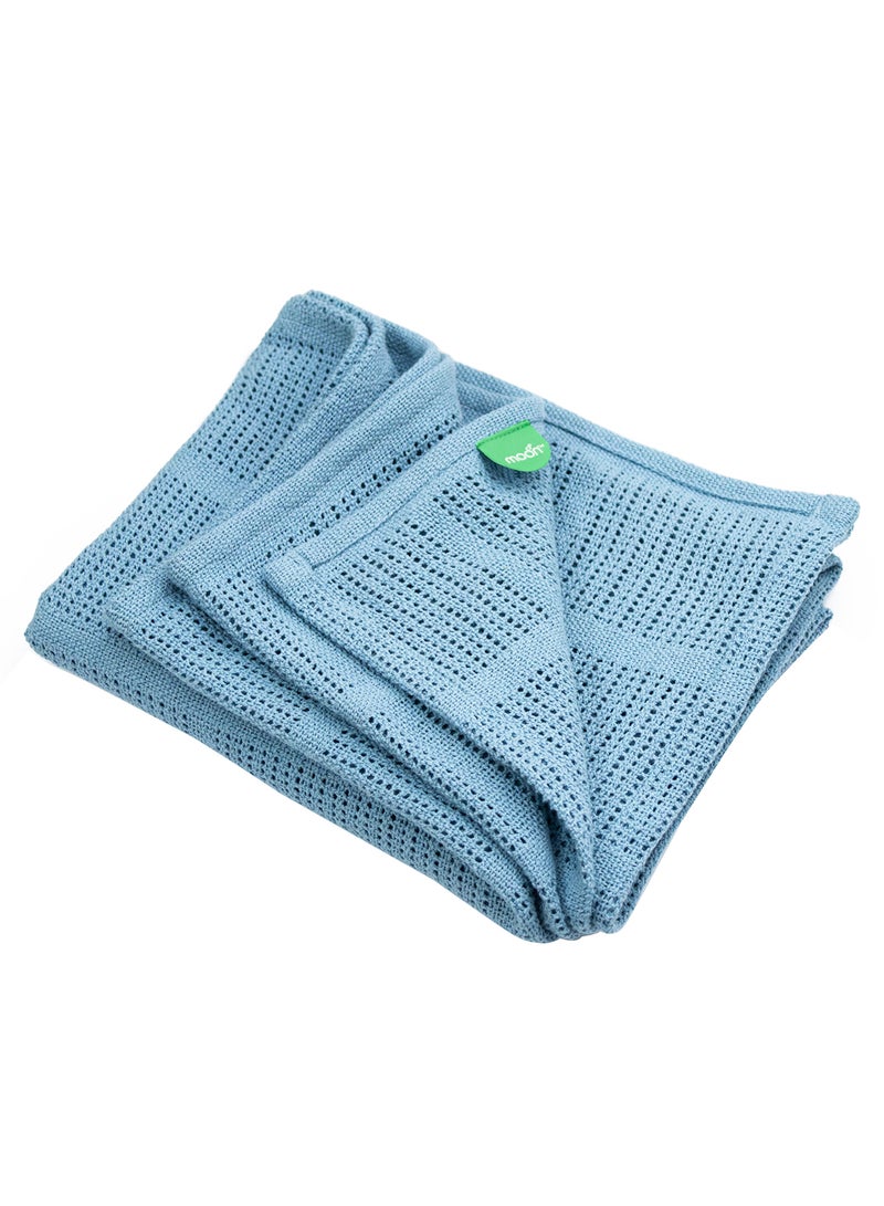 مون بطانية خلوية عضوية 75 × 100 سم للأطفال من 0 شهر وما فوق - Image 1