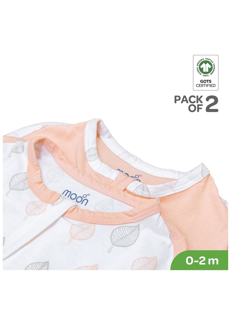 Moon Swaddle Pods With Beanie Pack Of 2 Front Two-Way Zippered - Forest Print - Image 4