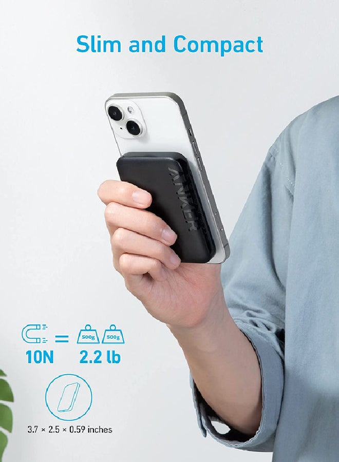 Anker - 321 MagGo Battery PowerCore 5K, 5000mAh Power Bank A1616H11 Black Black - Image 1