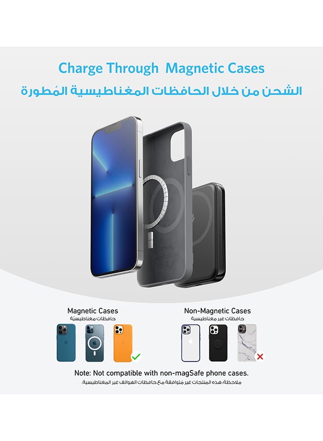 Anker Power Bank, 321 Magnetic Battery (PowerCore Magnetic 5K), 5,000mAh Magnetic Wireless Portable Charger, Compatible with iPhone 16/16 Pro / 16 Plus / 16 Pro Max, iPhone 15 and 14 Series Black  - Image 4