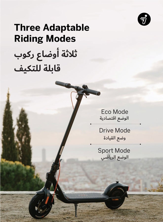 Segway F2 Pro Electric Scooter, Three Speed Modes 32 km/h Fast Scooter, 55 km Long Range & 900W Powerful Motor, Smart App & Traction Control System, 120 kg Rider Limit Electric Scooter For Adult
