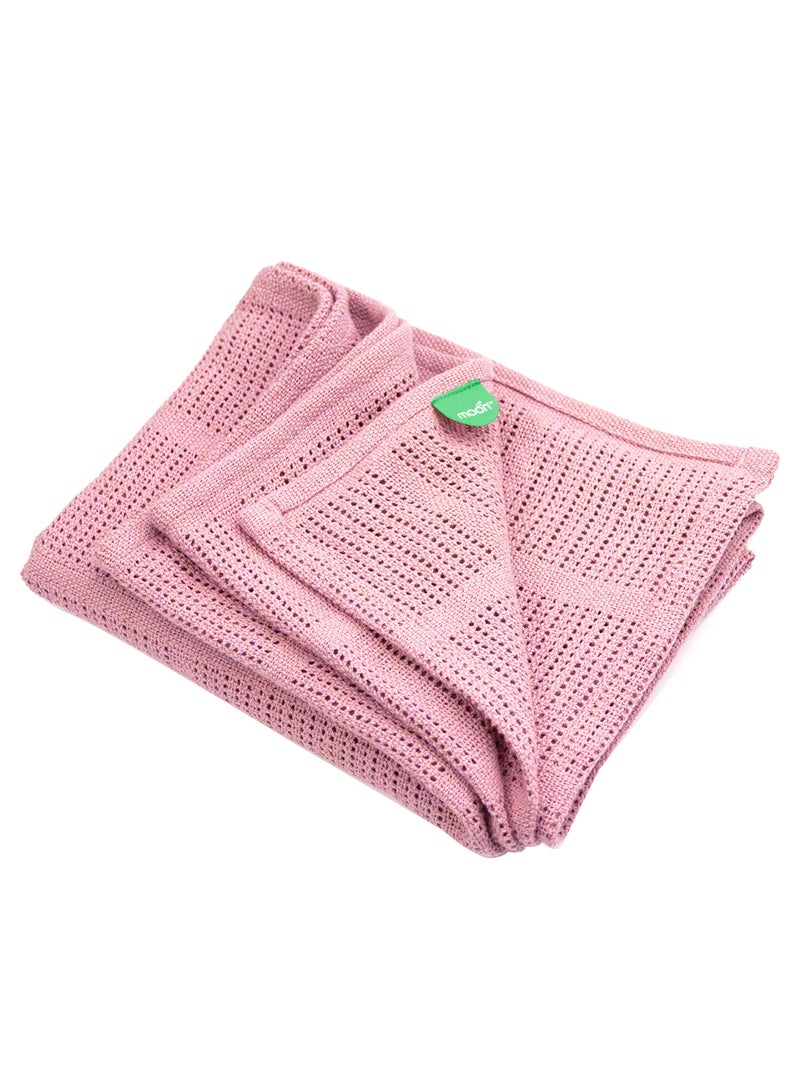 مون بطانية خلوية عضوية 75 × 100 سم للأطفال من 0 أشهر وما فوق - Image 1