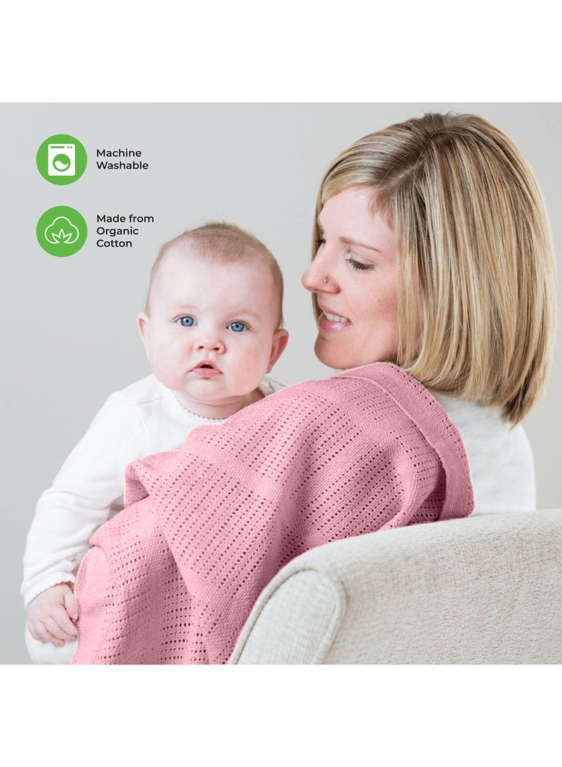 مون بطانية خلوية عضوية 75 × 100 سم للأطفال من 0 أشهر وما فوق - Image 4