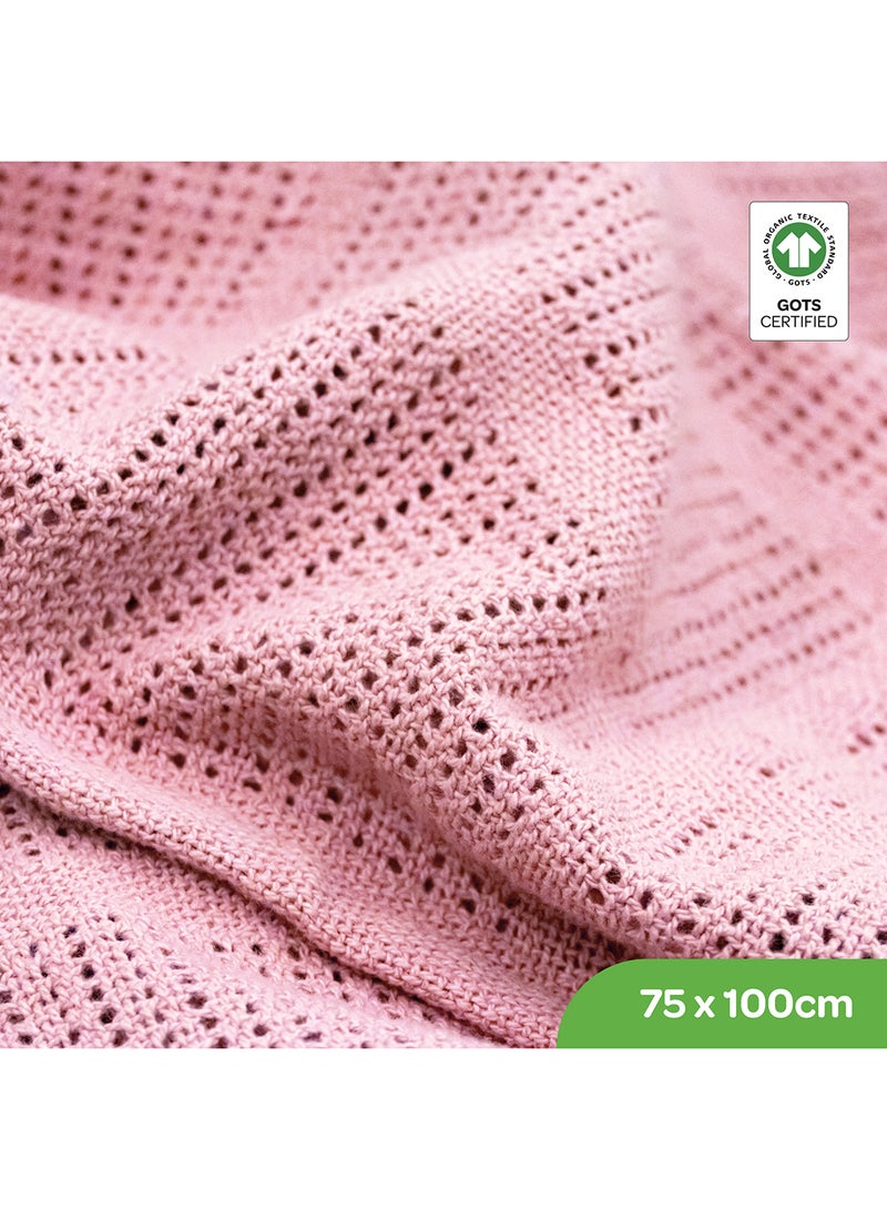 مون بطانية خلوية عضوية 75 × 100 سم للأطفال من 0 أشهر وما فوق - Image 5