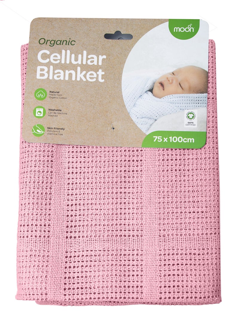 مون بطانية خلوية عضوية 75 × 100 سم للأطفال من 0 أشهر وما فوق - Image 2