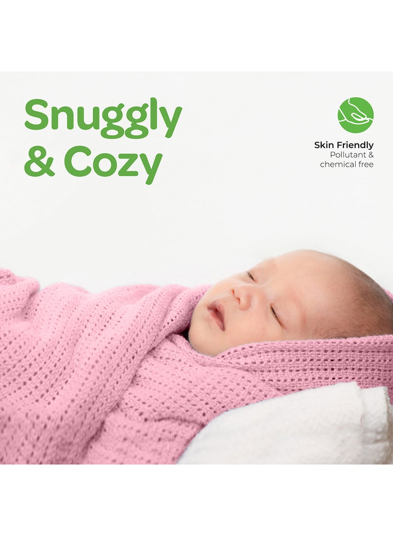 مون بطانية خلوية عضوية 75 × 100 سم للأطفال من 0 أشهر وما فوق - Image 3