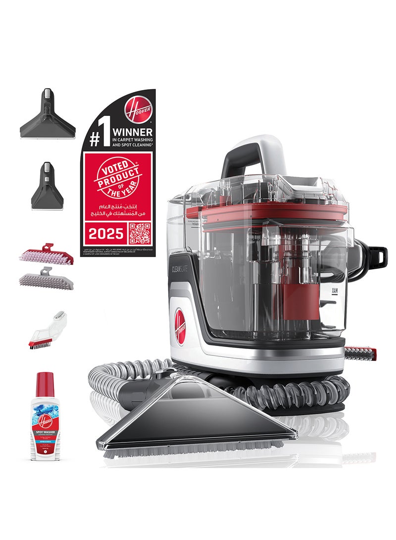 HOOVER Cleanslate Carpet & Upholstery Powerful, Portable, Multi-purpose Spot Cleaner For Car Seats, Sofa, Kitchen, Outdoor & More, Removes Spots Spills & Tough Stains 400 W CDSW-MPME Black/Red  - Image 1