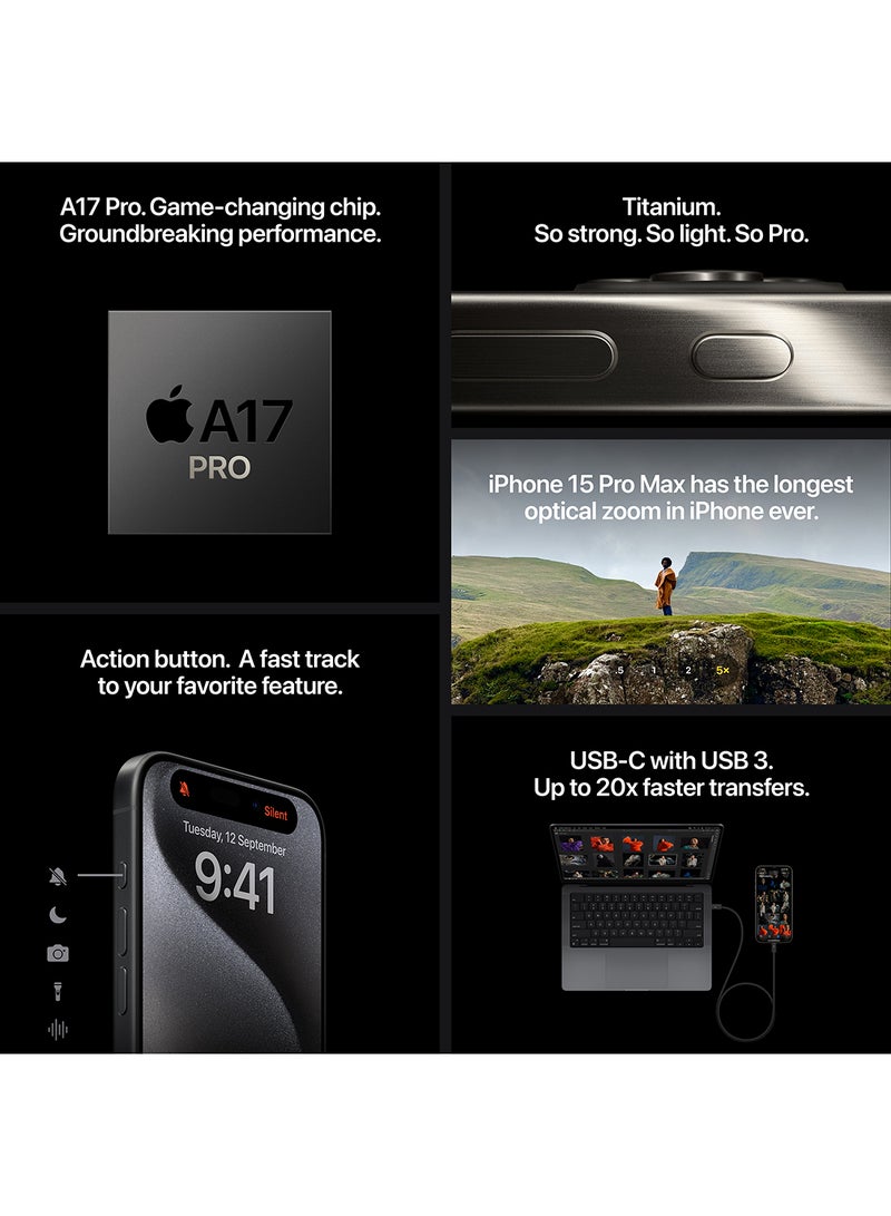 Apple - iPhone 15 Pro Max 256GB White Titanium 5G With FaceTime - Middle East Version - Image 1