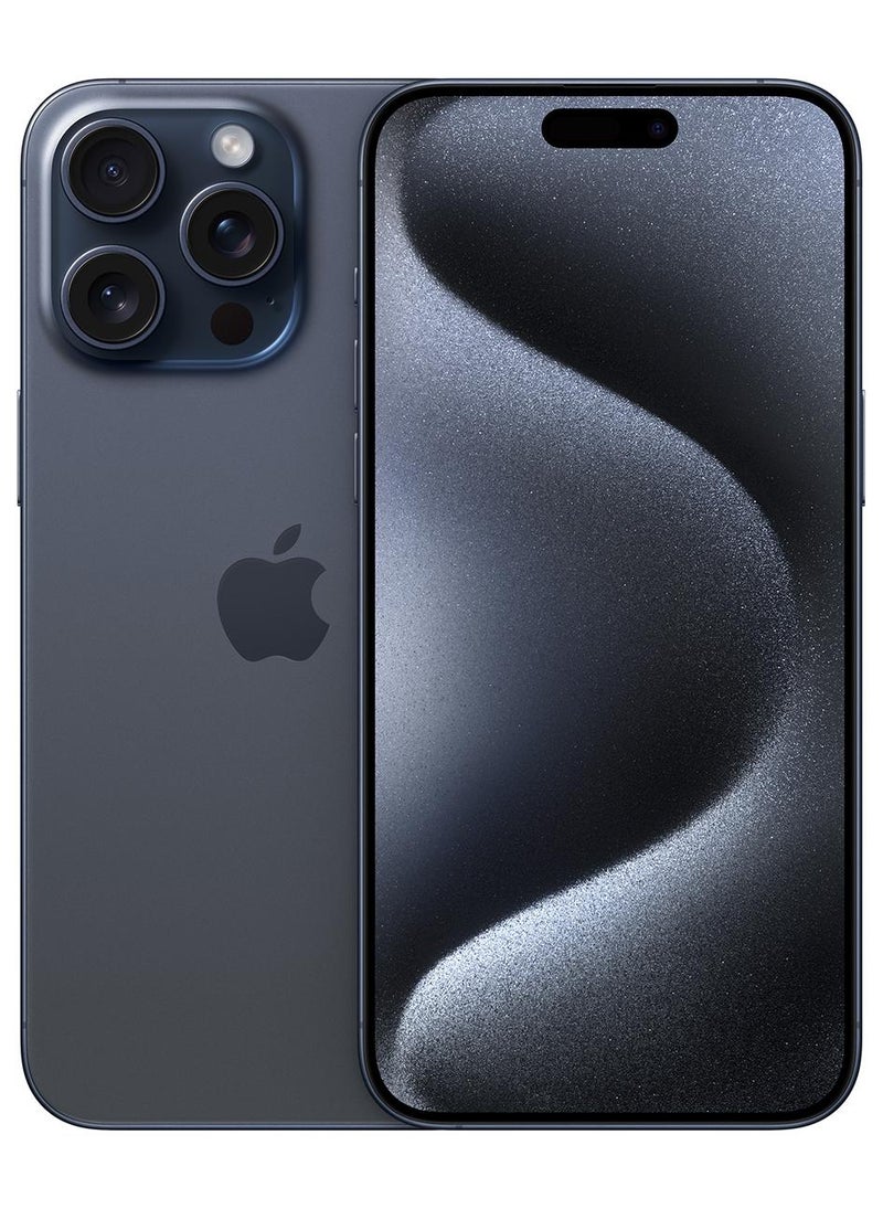 ابل  آيفون 15 برو ماكس، سعة 512 جيجابايت، تيتانيوم أزرق، 5G مع تطبيق FaceTime - إصدار الشرق الأوسط - Image 1