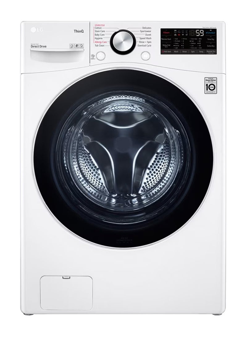 إل جي غسالة تحميل أمامي 13 كجم مع AI DD™ (عناية ذكية لحماية الأقمشة بنسبة 18%)، لون أبيض، ThinQ™ (واي فاي)، WF1310WHT 13 kg WF1310WHT - Image 1