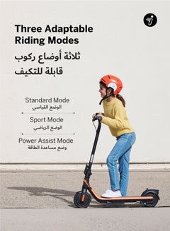 ninebot Segway C2 Pro Kids Electric Scooter, Three Speed Modes 20 km/h Fast Scooter, 15 km Long Range & 150W Powerful Motor, Adjustable Handle, RGB Lights & Bluetooth Speaker, 50 kg Rider Limit Kids Scooter  - Image 4