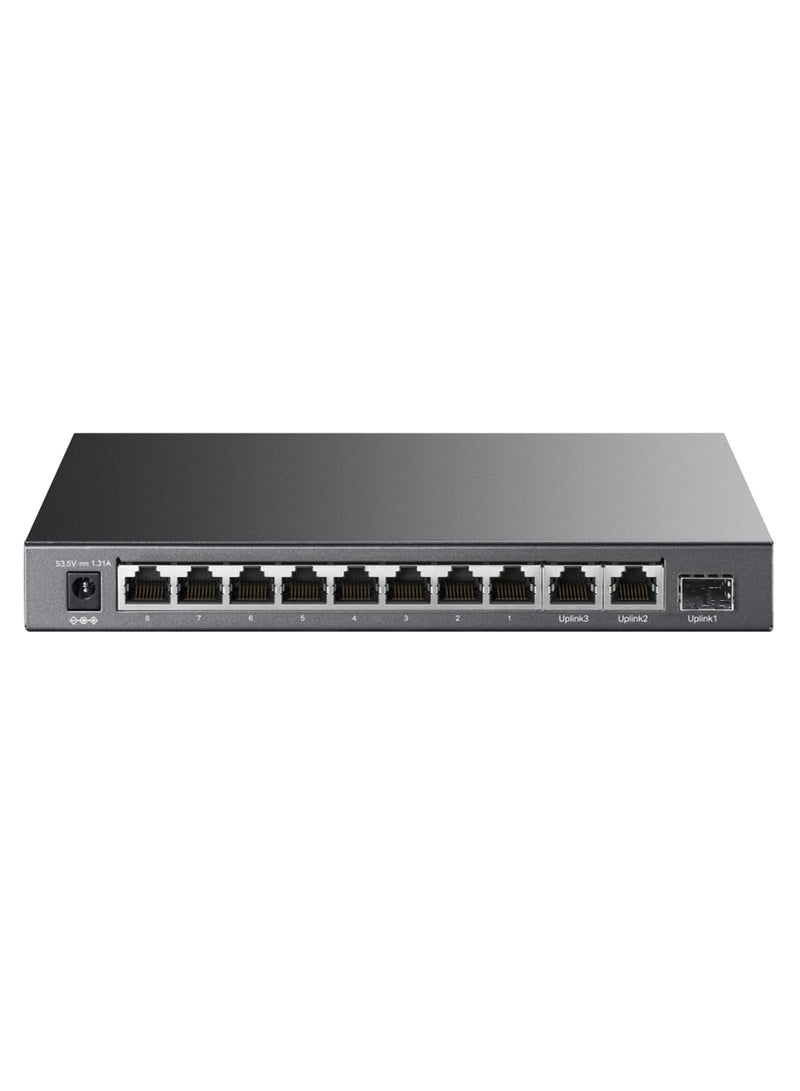 تي بي لينك 8-Port 10/100Mbps + 3-Port Gigabit Desktop Switch with 8-Port PoE+ Black - Image 2