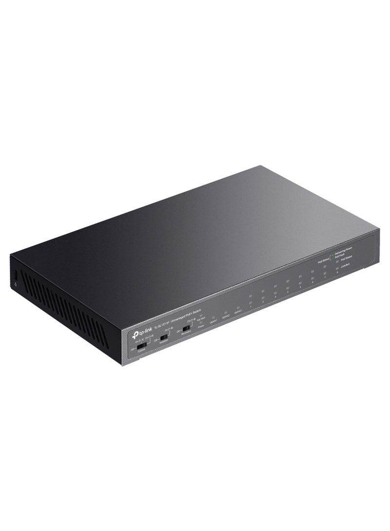 تي بي لينك 8-Port 10/100Mbps + 3-Port Gigabit Desktop Switch with 8-Port PoE+ Black - Image 5