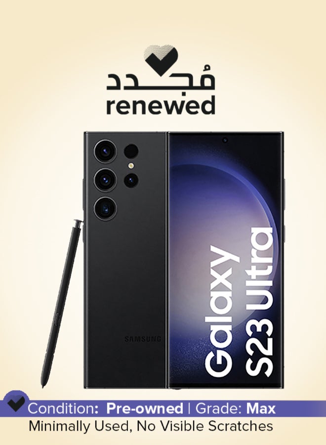 سامسونج تم تجديده - جالكسي S23 ألترا 5G ثنائي الشريحة لون أسود فانتوم 12 جيجا بايت رام 256 جيجا بايت - نسخة الشرق الأوسط - Image 1