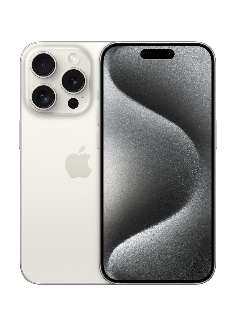 Apple - iPhone 15 Pro 128GB White Titanium 5G With FaceTime - Middle East Version - Image 1