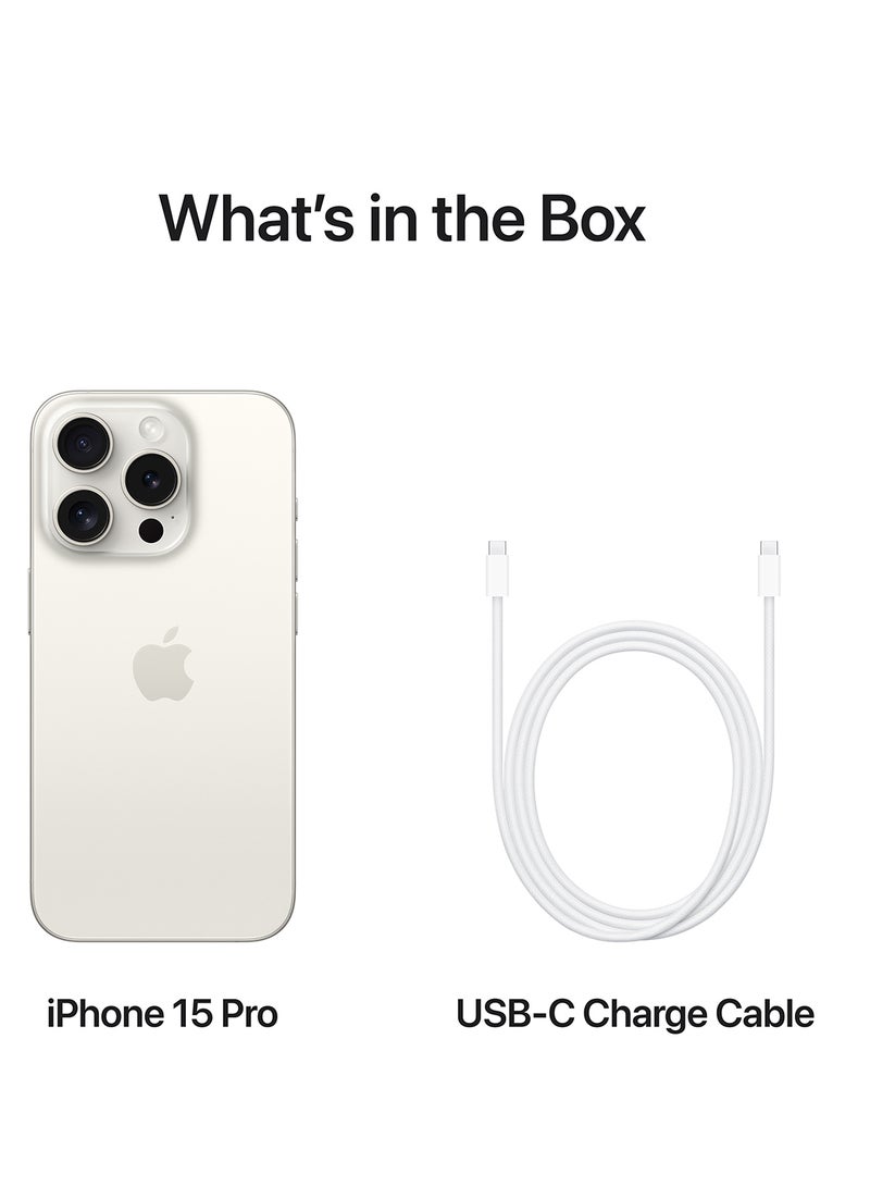 Apple - iPhone 15 Pro 128GB White Titanium 5G With FaceTime - Middle East Version - Image 1