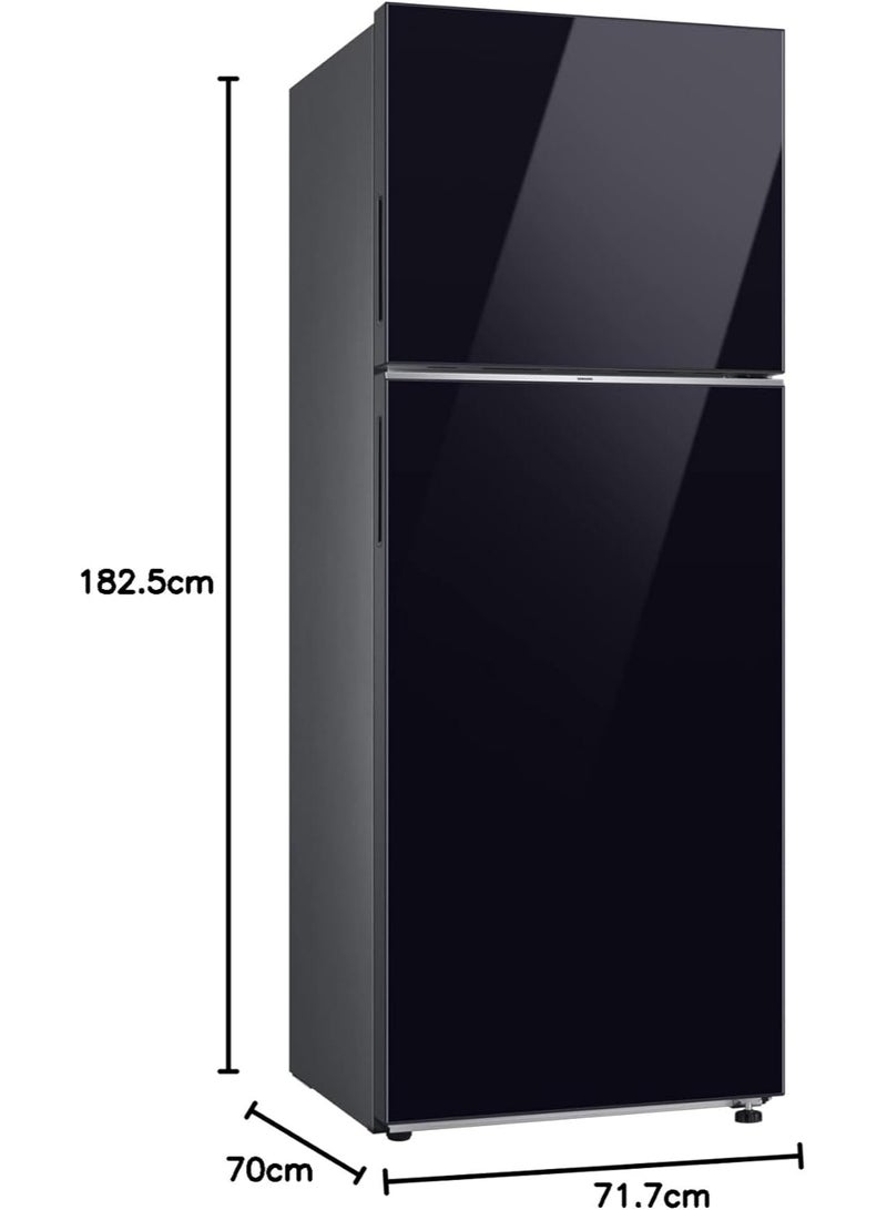 Top Mount Freezer Refrigerator With Bespoke Design And SpaceMax RT47CB664622AE Clean Black