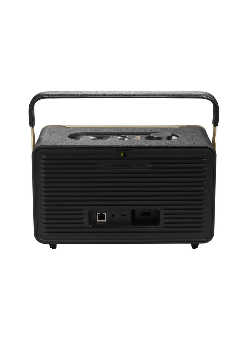 JBL - Authentics 300 Smart Home Speaker With Wi-Fi, Bluetooth, Voice Assistants And Retro Design Black - Image 1