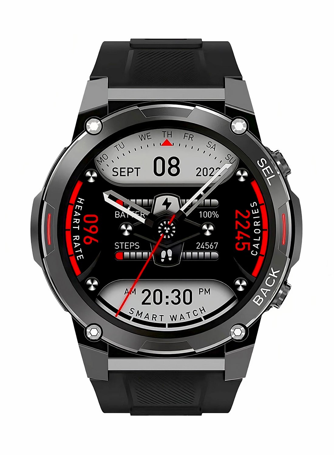 ArmFit Dream Smartwatch For Men With AMOLED Always On Display Bluetooth Calling Waterproof Fitness Watches For Android iOS Black 