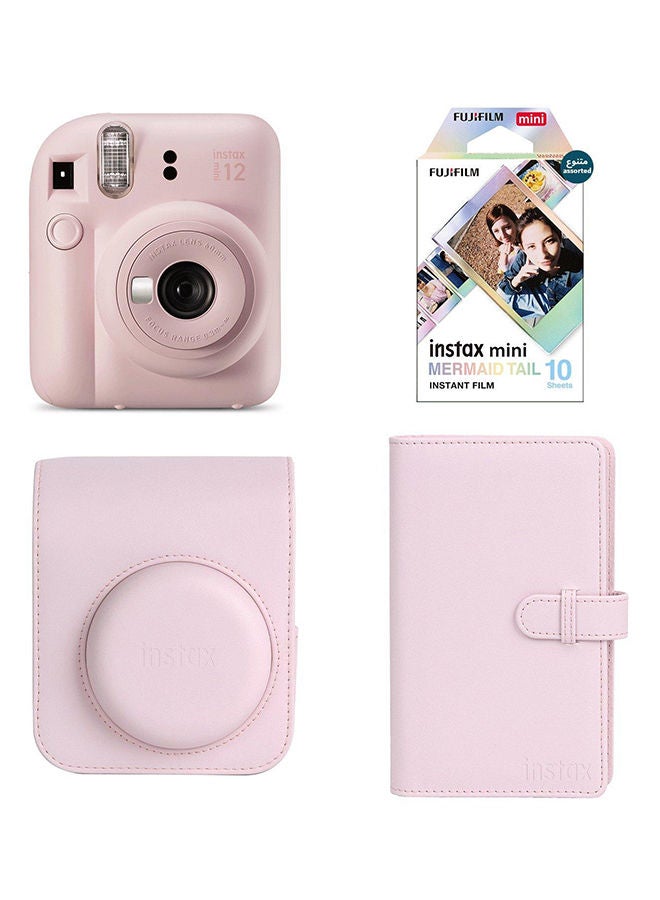فوجي فيلم - صندوق هدايا الكاميرا الفورية INSTAX Mini 12 باللون الوردي الزهري - Image 1