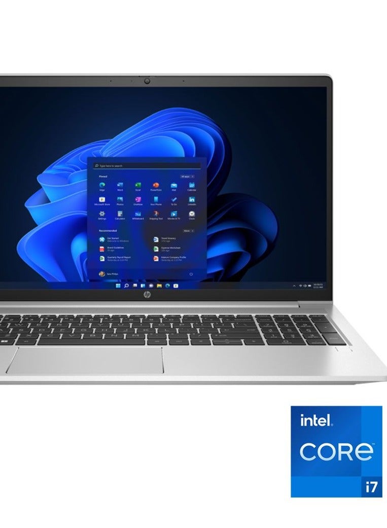 HP - HP ProBook 450 G9 - Intel® Core™ i7-1255U - 8GB - 512GB SSD - NVIDIA GeForce MX570 - 15.6" HD - English/Arabic Silver Aluminum - Image 1