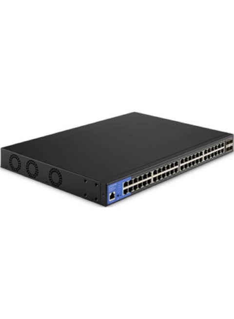 48-Port Managed Gigabit PoE+ Switch, 10G SFP+ Uplink Ports, Integrated Power over Ethernet Plus (740W), Advanced Network Security & QoS, 176 Gbps, 130.95 Mpps, Black | LGS352MPC Black